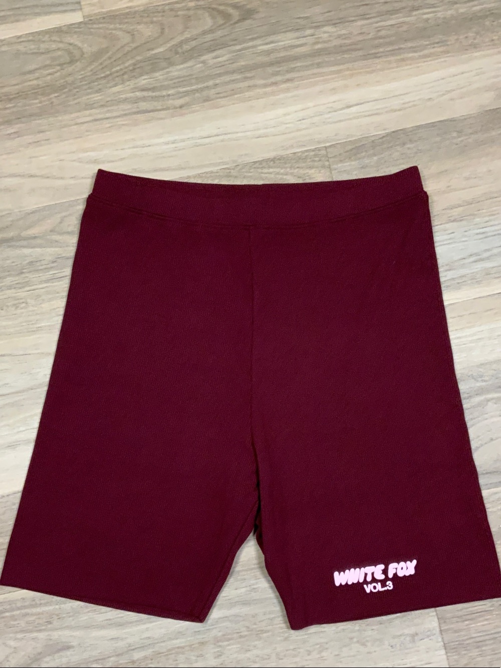 White Fox Burgundy Athletic Shorts